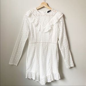 PrettyLittleThing white crochet dress